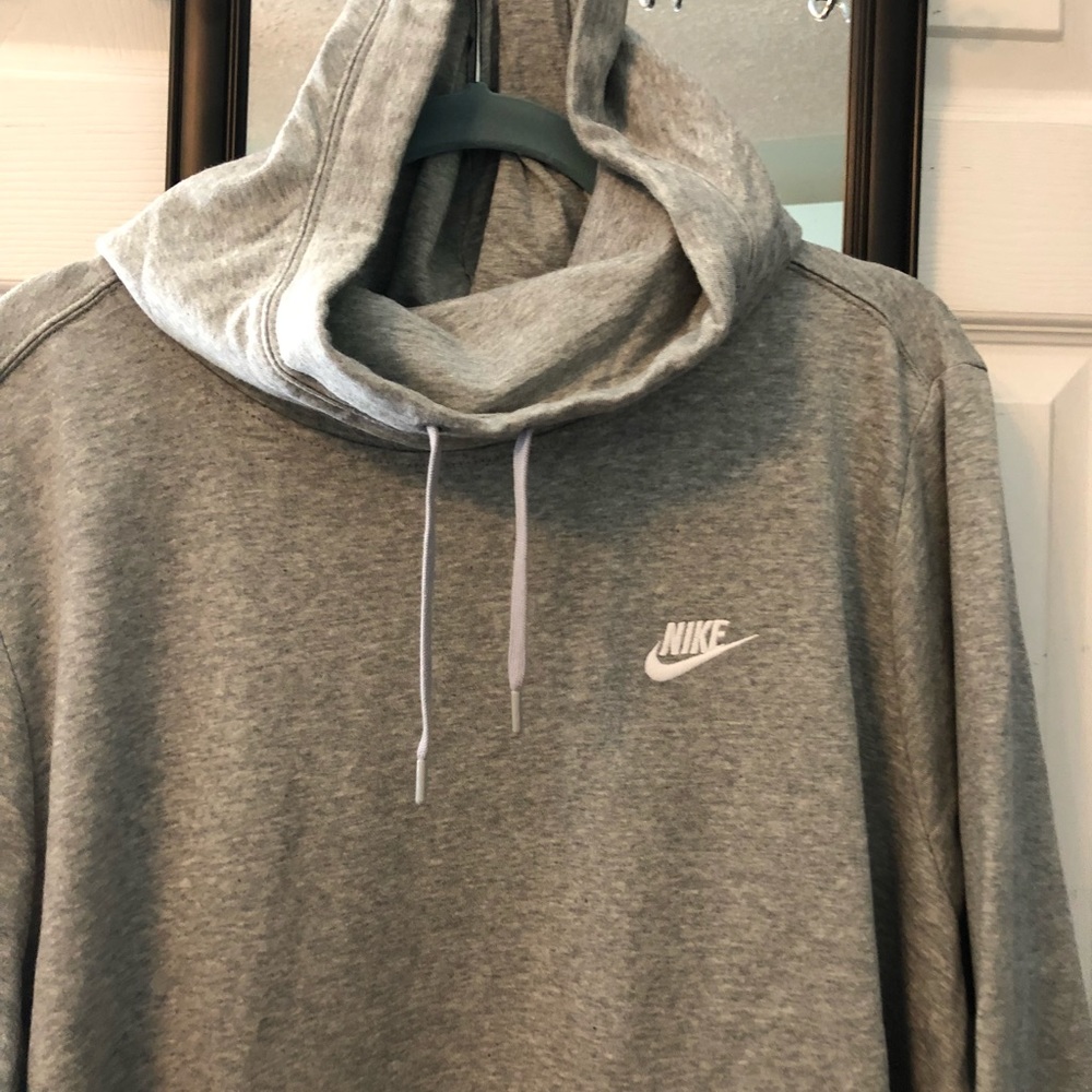 Nike gray cowl neck hooded sweatshirt